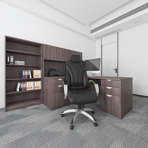 Boss Hinged Arm Executive Chair Black Seat Color - Vinyl Seat Material - Black Back Color - 5-star Base - Armrest - 1 Each (B8871BK)