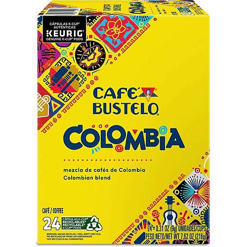 Cafe Bustelo Caf&eacute; Bustelo&reg; K-Cup Colombia Coffee Compatible with Keurig Brewer - Medium - K-Cup - Columbian - 24 / Box (1243)