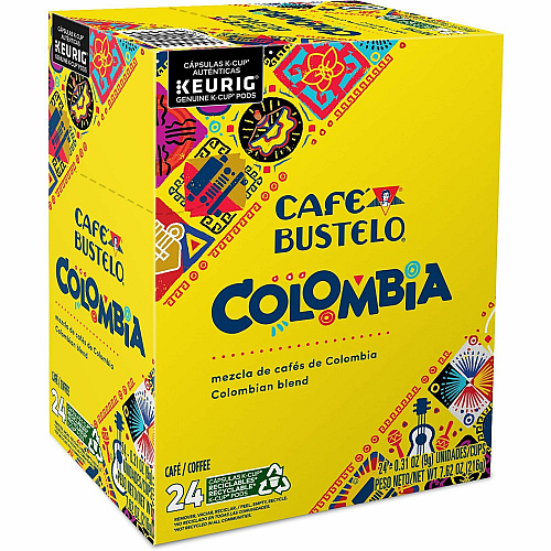 Cafe Bustelo Caf&eacute; Bustelo&reg; K-Cup Colombia Coffee Compatible with Keurig Brewer - Medium - K-Cup - Columbian - 24 / Box (1243)