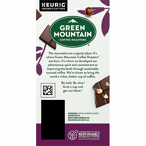 Green Mountain Coffee Roasters&reg; K-Cup Dark Chocolate Hazelnut Coffee Compatible with K-Cup Brewer, Keurig Brewer - Medium - 24 / Box (9140)
