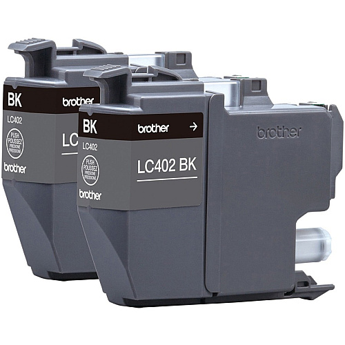 Brother Original High/Standard Yield Inkjet Ink Cartridge - Black - 2 Pack 550 Pages (LC4022PKS)