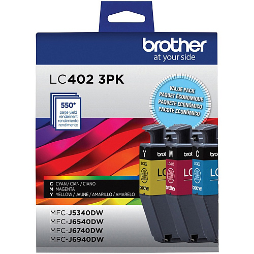 Brother Original Standard Yield Inkjet Ink Cartridge - Cyan, Magenta, Yellow - 3 Pack Inkjet - Standard Yield - 3 Pack (LC4023PKS)