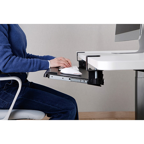 Kantek Clamp Mount for Keyboard - Black Metal - 1 Each (KT175)