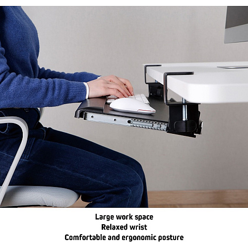 Kantek Clamp Mount for Keyboard - Black Metal - 1 Each (KT175)