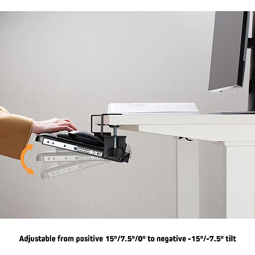 Kantek Clamp Mount for Keyboard - Black Metal - 1 Each (KT175)