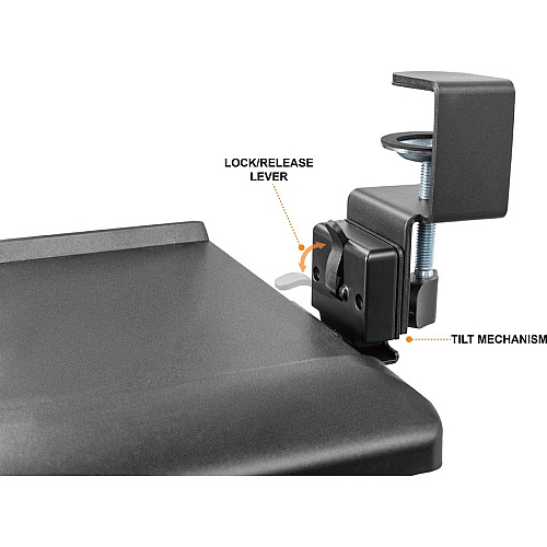 Kantek Clamp Mount for Keyboard - Black Metal - 1 Each (KT175)