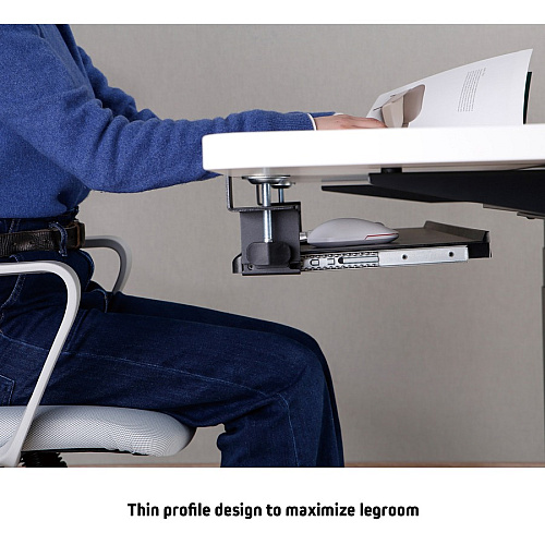 Kantek Clamp Mount for Keyboard - Black Metal - 1 Each (KT175)