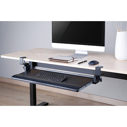 Kantek Clamp Mount for Keyboard - Black Metal - 1 Each (KT175)