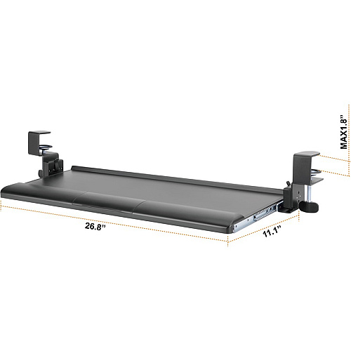 Kantek Clamp Mount for Keyboard - Black Metal - 1 Each (KT175)