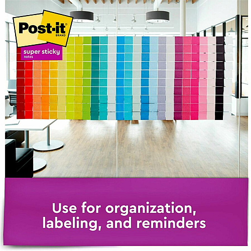 Post-it&reg; Super Sticky Notes 3" Flag/Note Width x 3" Flag/Note Length - Square - 70 Sheets per Pad - Summer Joy - Recyclable, Self-adhesive - 24 / Pack (65424SSJOYCP)