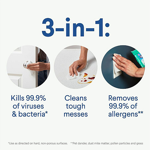 Clorox On The Go Bleach-Free Disinfecting Wipes Fresh Scent - Bleach-free, Disinfectant, Antibacterial, Disposable - White - 9 Pack - 24 / Carton (60133CT)