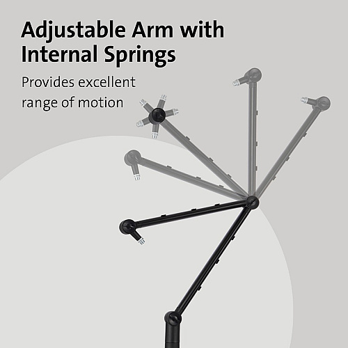 Kensington A1020 Mounting Arm for Microphone, Webcam, Lighting System, Camera, Telescope - Black 1 Each (87652)