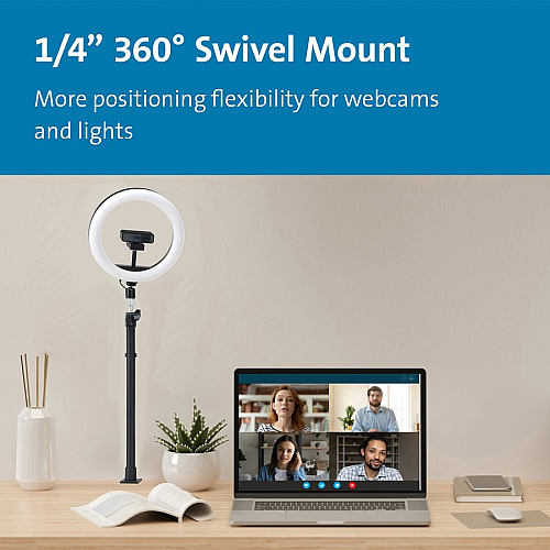 Kensington A1000 Clamp Mount for Microphone, Webcam, Lighting System, Telescope, Boom Arm - Black Height Adjustable - 1 Each (87654)