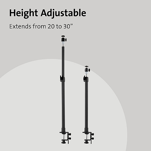 Kensington A1000 Clamp Mount for Microphone, Webcam, Lighting System, Telescope, Boom Arm - Black Height Adjustable - 1 Each (87654)