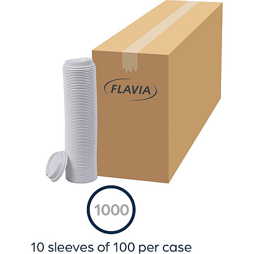 Flavia 10 oz Hot Beverage Paper Cup Lids 10 fl oz - White - Paper - Beverage, Hot Drink - 1000 / Carton (25200019)