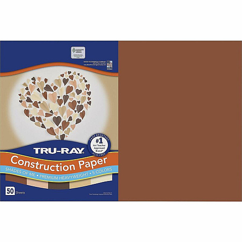 Tru-Ray Construction Paper Art Project, Craft Project - 12" Width x 18" Length - 76 lb Basis Weight - Assorted - Fiber, Sulphite - 50 / Pack (P102950)