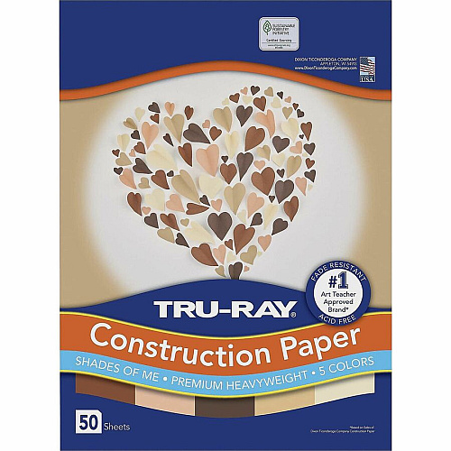 Tru-Ray Construction Paper Art Project, Craft Project - 9" Width x 12" Length - 76 lb Basis Weight - Assorted - Fiber, Sulphite - 50 / Pack (P102949)