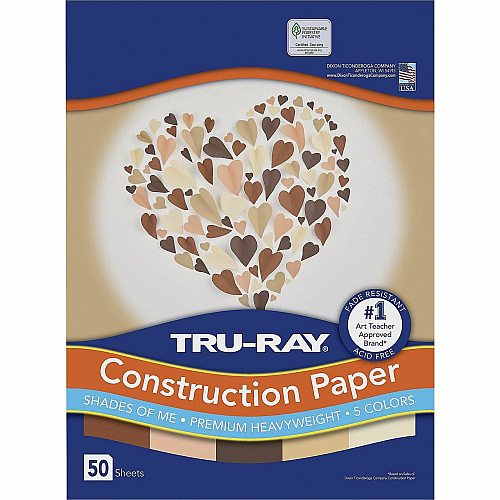 Tru-Ray Construction Paper Art Project, Craft Project - 9" Width x 12" Length - 76 lb Basis Weight - Assorted - Fiber, Sulphite - 50 / Pack (P102949)