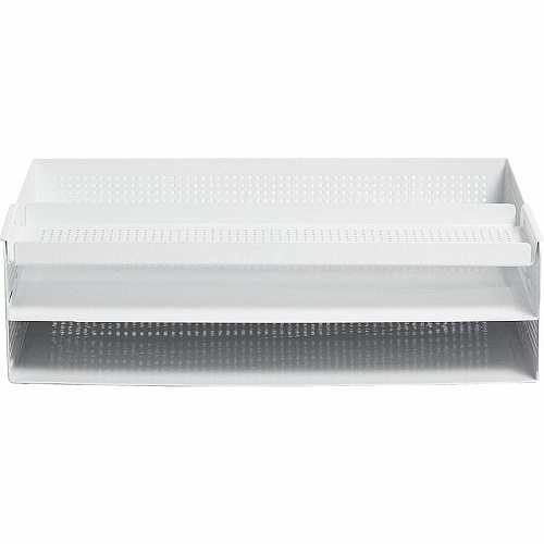 U Brands Perforated Paper Tray 3.30" Height x 12.10" Width x 9.50" Depth - Durable - White - Metal - 1 Each (5718U0106)