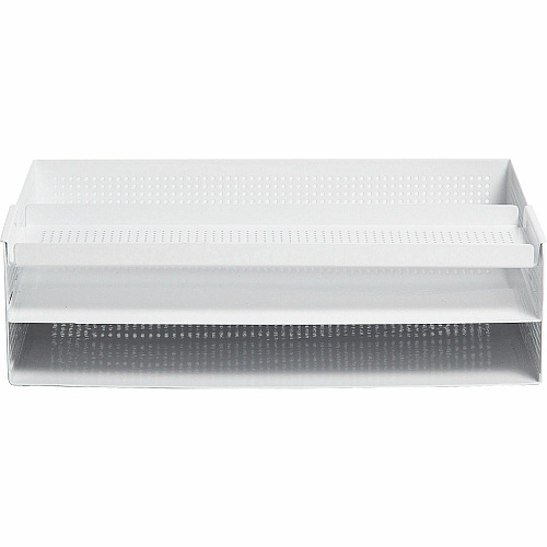 U Brands Perforated Paper Tray 3.30" Height x 12.10" Width x 9.50" Depth - Durable - White - Metal - 1 Each (5718U0106)