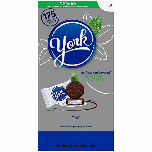 YORK Peppermint Paddies Peppermint, Dark Chocolate - 5.25 lb - 175 / Carton (22000057)