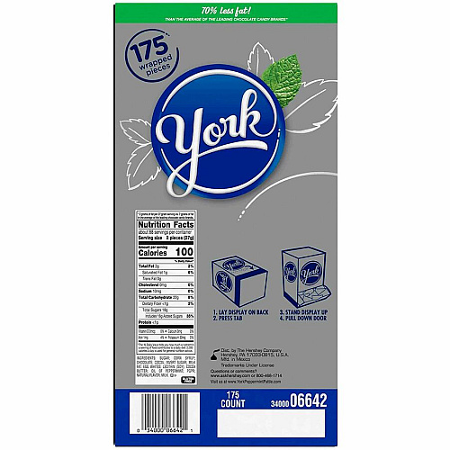 YORK Peppermint Paddies Peppermint, Dark Chocolate - 5.25 lb - 175 / Carton (22000057)