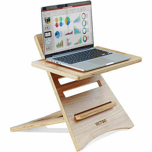 Victor High Rise Laptop Riser 10 lb Load Capacity - 16.50" Height x 17" Width - Acacia Wood - Natural (DC150A)