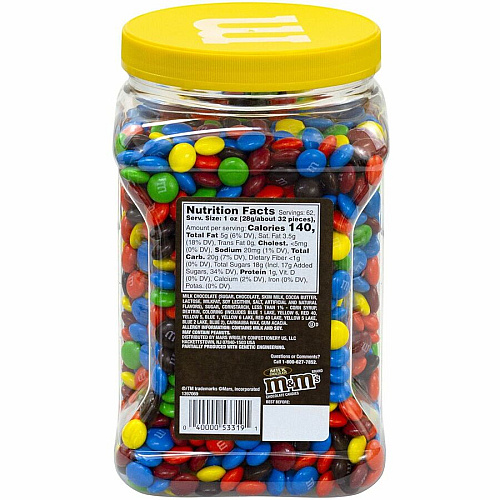 M&M's Plain Milk Chocolate Candies Milk Chocolate - 3.87 lb - 1 Carton (20900059)