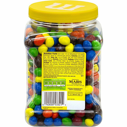 M&M's Peanut Chocolate Candies Milk Chocolate Peanut - 3.87 lb - 1 Carton (20900060)