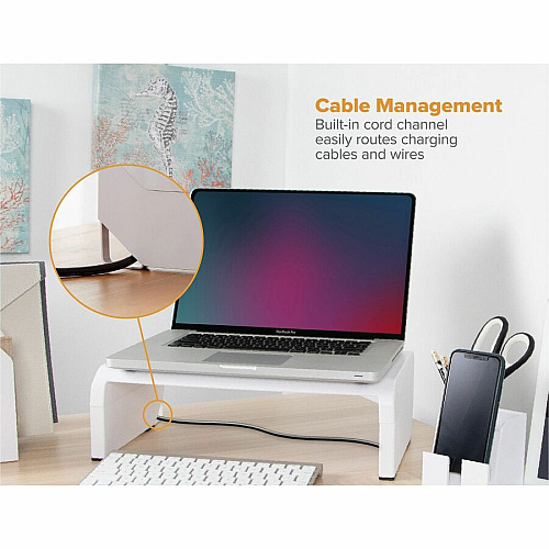 Stanley-Bostitch Adjustable Monitor Stand Up to 30" Screen Support - 25 lb Load Capacity - White (KTSTANDWHT)