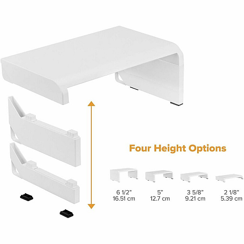 Stanley-Bostitch Adjustable Monitor Stand Up to 30" Screen Support - 25 lb Load Capacity - White (KTSTANDWHT)