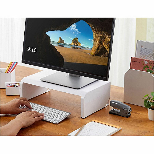 Stanley-Bostitch Adjustable Monitor Stand Up to 30" Screen Support - 25 lb Load Capacity - White (KTSTANDWHT)