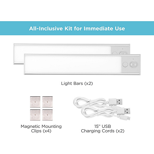 Black & Decker Rechargeable Under Cabinet Lighting Kit Silver - 1 Each (LEDUC92REC)