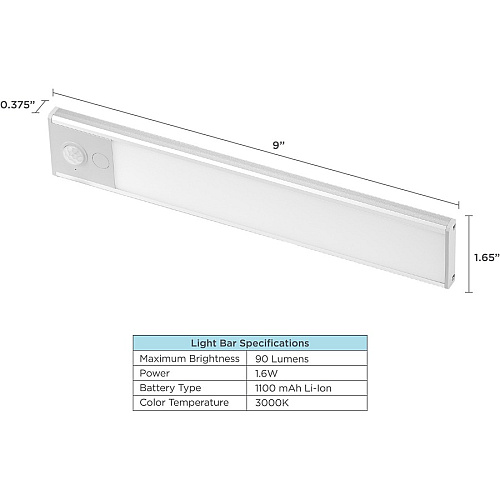 Black & Decker Rechargeable Under Cabinet Lighting Kit Silver - 1 Each (LEDUC91REC)