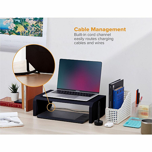 Stanley-Bostitch Adjustable Monitor Stand Up to 30" Screen Support - 25 lb Load Capacity - Black (KTSTANDBLK)