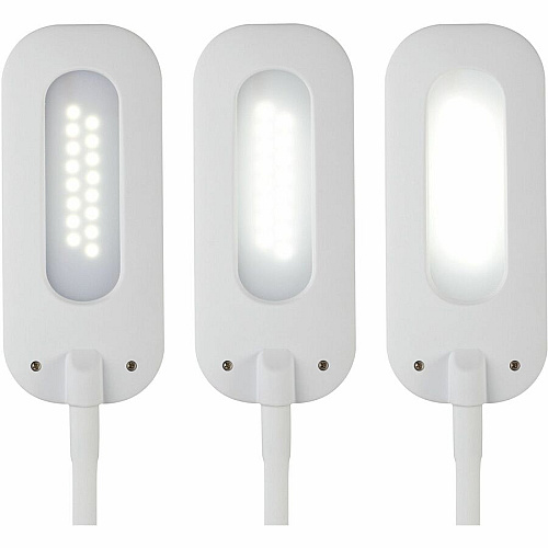 OttLite Flexible Soft Touch LED Desk Lamp 21.3" Height - LED Bulb - Flexible Neck, Flexible, Adjustable Brightness, Touch-activated - Desk Mountable - White - for Office, Crafting, Table, Dorm Room - 1 Each (CSR3008CSHPR)