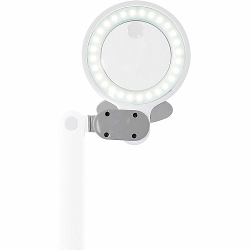 OttLite Space-Saving LED Magnifier Desk Lamp 14.8" Height x 7.9" Width - 4.40 W LED Bulb - ClearSun LED, Glare-free Light, Adjustable Head, Foldable, Energy Saving, Adjustable Arm, Touch-activated - 324 lm Lumens - Desk Mountable - White -  (CSG9708CSHPR)