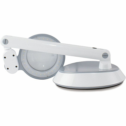OttLite Space-Saving LED Magnifier Desk Lamp 14.8" Height x 7.9" Width - 4.40 W LED Bulb - ClearSun LED, Glare-free Light, Adjustable Head, Foldable, Energy Saving, Adjustable Arm, Touch-activated - 324 lm Lumens - Desk Mountable - White -  (CSG9708CSHPR)