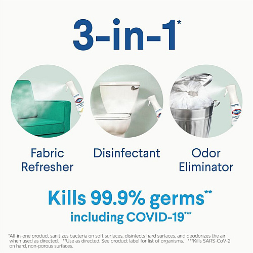 Clorox Disinfecting, Sanitizing, and Antibacterial Mist 16 fl oz (0.5 quart) - Eucalyptus Peppermint Scent - Non-aerosol, Bleach-free - White - 1 Each (60152)