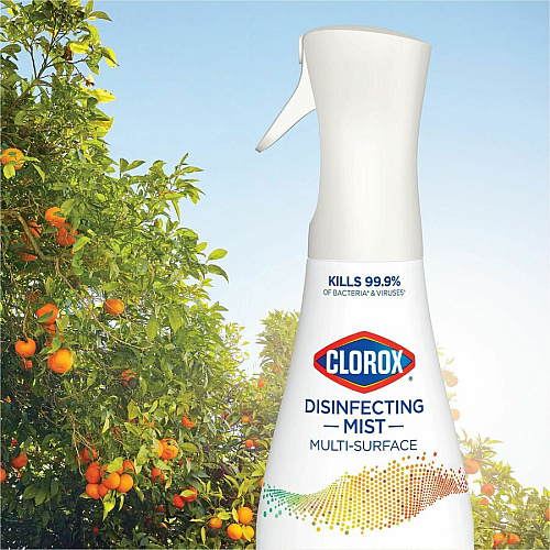 Clorox Disinfecting, Sanitizing, and Antibacterial Mist 16 fl oz (0.5 quart) - Eucalyptus Peppermint Scent - Non-aerosol, Bleach-free - White - 1 Each (60152)