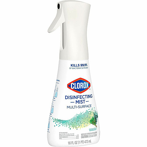 Clorox Disinfecting, Sanitizing, and Antibacterial Mist 16 fl oz (0.5 quart) - Eucalyptus Peppermint Scent - Non-aerosol, Bleach-free - White - 1 Each (60152)