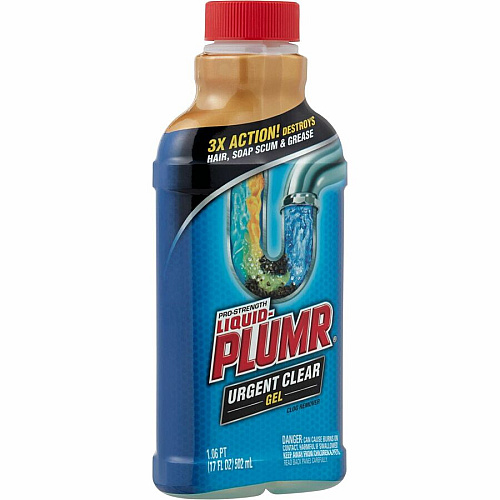 Liquid Plumr Liquid-Plumr Urgent Clear Pro-Strength Clog Remover 17 fl oz (0.5 quart) - Blue Bottle - 1 Each (30548)