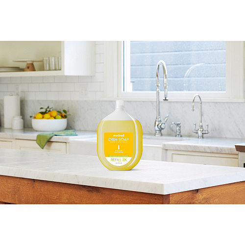 Method&reg; Dish Soap Refill Tub, Lemon Mint Scent, 54-oz. Tub 54 fl oz (1.7 quart) - Lemon Mint Scent - Green - 1 Each (328100)