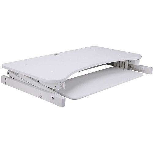 Rocelco DADR 37.4" Deluxe Adjustable Desk Riser 17" Height x 37" Width - Desk - White - For Monitor, Notebook, Office, Workstation, Medical, Home Office, Student, Keyboard - Sit-stand, Sturdy, Ergonomic, Keyboard Tray, Grommet, Cable Management,  (RDADRW)