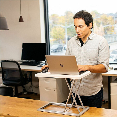 Rocelco PDR Portable Desk Riser 11 lb Load Capacity - Desktop - White - For Notebook, Mouse, Presentation, Hotel, Dorm Room, Boardroom, Travel - Portable, Compact, Foldable, Lightweight, Sit-stand, Adjustable - 1 Each (RPDRW)