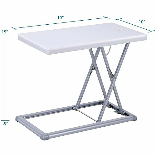 Rocelco PDR Portable Desk Riser 11 lb Load Capacity - Desktop - White - For Notebook, Mouse, Presentation, Hotel, Dorm Room, Boardroom, Travel - Portable, Compact, Foldable, Lightweight, Sit-stand, Adjustable - 1 Each (RPDRW)