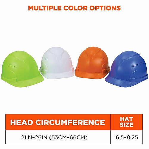 Ergodyne 8966 Lightweight Cap-Style Hard Hat Recommended for: Head, Construction, Oil & Gas, Forestry, Mining, Utility, Industrial - Sun, Rain Protection - Strap Closure - High-density Polyethylene (HDPE) - Lime - Lightweight, Cap Style, Adjustabl (60224)