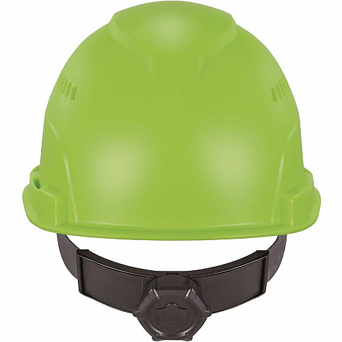 Ergodyne 8966 Lightweight Cap-Style Hard Hat Recommended for: Head, Construction, Oil & Gas, Forestry, Mining, Utility, Industrial - Sun, Rain Protection - Strap Closure - High-density Polyethylene (HDPE) - Lime - Lightweight, Cap Style, Adjustabl (60224)