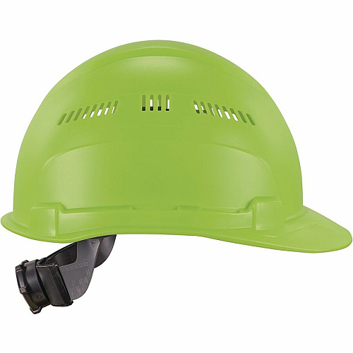 Ergodyne 8966 Lightweight Cap-Style Hard Hat Recommended for: Head, Construction, Oil & Gas, Forestry, Mining, Utility, Industrial - Sun, Rain Protection - Strap Closure - High-density Polyethylene (HDPE) - Lime - Lightweight, Cap Style, Adjustabl (60224)