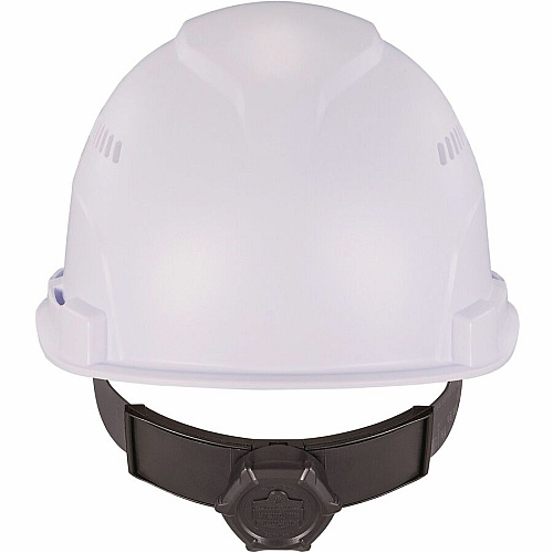 Ergodyne 8966 Lightweight Cap-Style Hard Hat Recommended for: Head, Construction, Oil & Gas, Forestry, Mining, Utility, Industrial - Sun, Rain Protection - Strap Closure - High-density Polyethylene (HDPE) - White - Lightweight, Cap Style, Adjustab (60223)